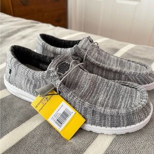 Hey Dude Men's Knit Gray Slip-On Loafers